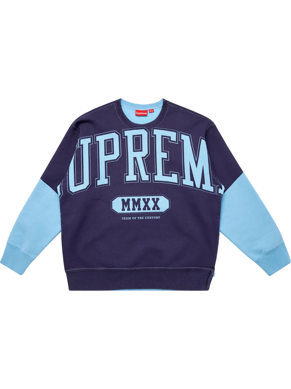 Supreme Overprint Crewneck Sweatshirt In Blue | ModeSens