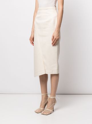 asymmetric panelled midi skirt展示图