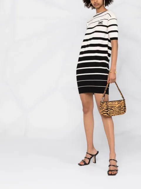 Elisabetta Franchi Striped Logo Jumper Dress - Farfetch