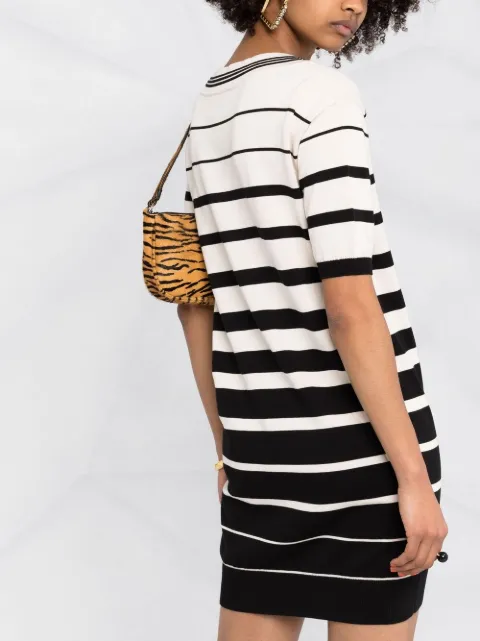 Elisabetta Franchi Striped Logo Jumper Dress - Farfetch