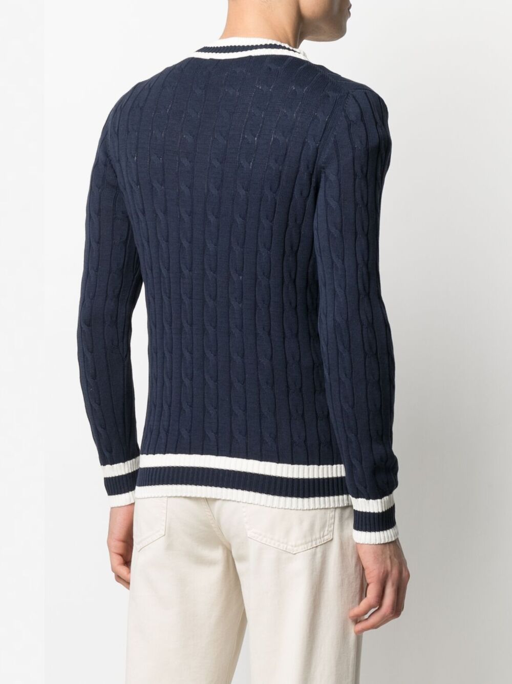 фото La fileria for d'aniello cable-knit v-neck jumper