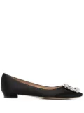 Manolo Blahnik Hangisi buckle ballerinas - Black
