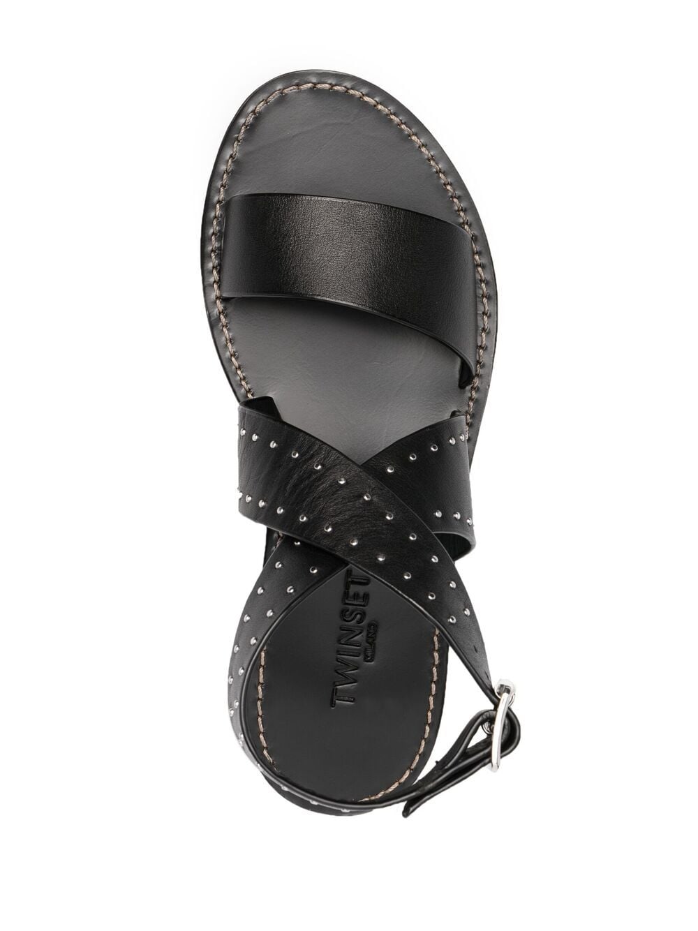 Shop TWINSET studded crossover sandals with Express Delivery - FARFETCH