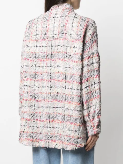 Shop IRO Mekkie tweed shirt jacket with 