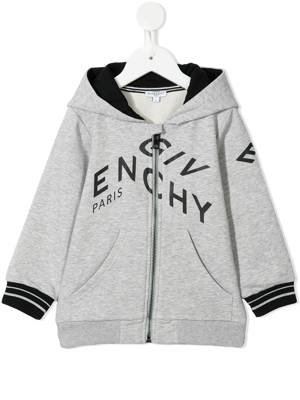 Givenchy Logo-print Hoodie In Grey