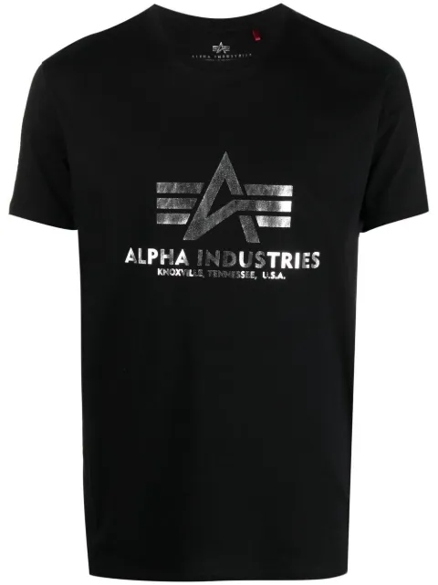 Alpha Industries metallic logo print cotton T-shirt