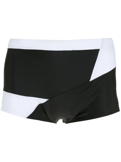 Amir Slama panelled two-tone swimming trunks