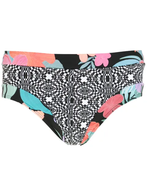 Amir Slama striped panels Hibiscus swimming trunks