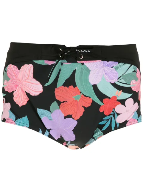 Amir Slama print Hibiscus swimming trunks
