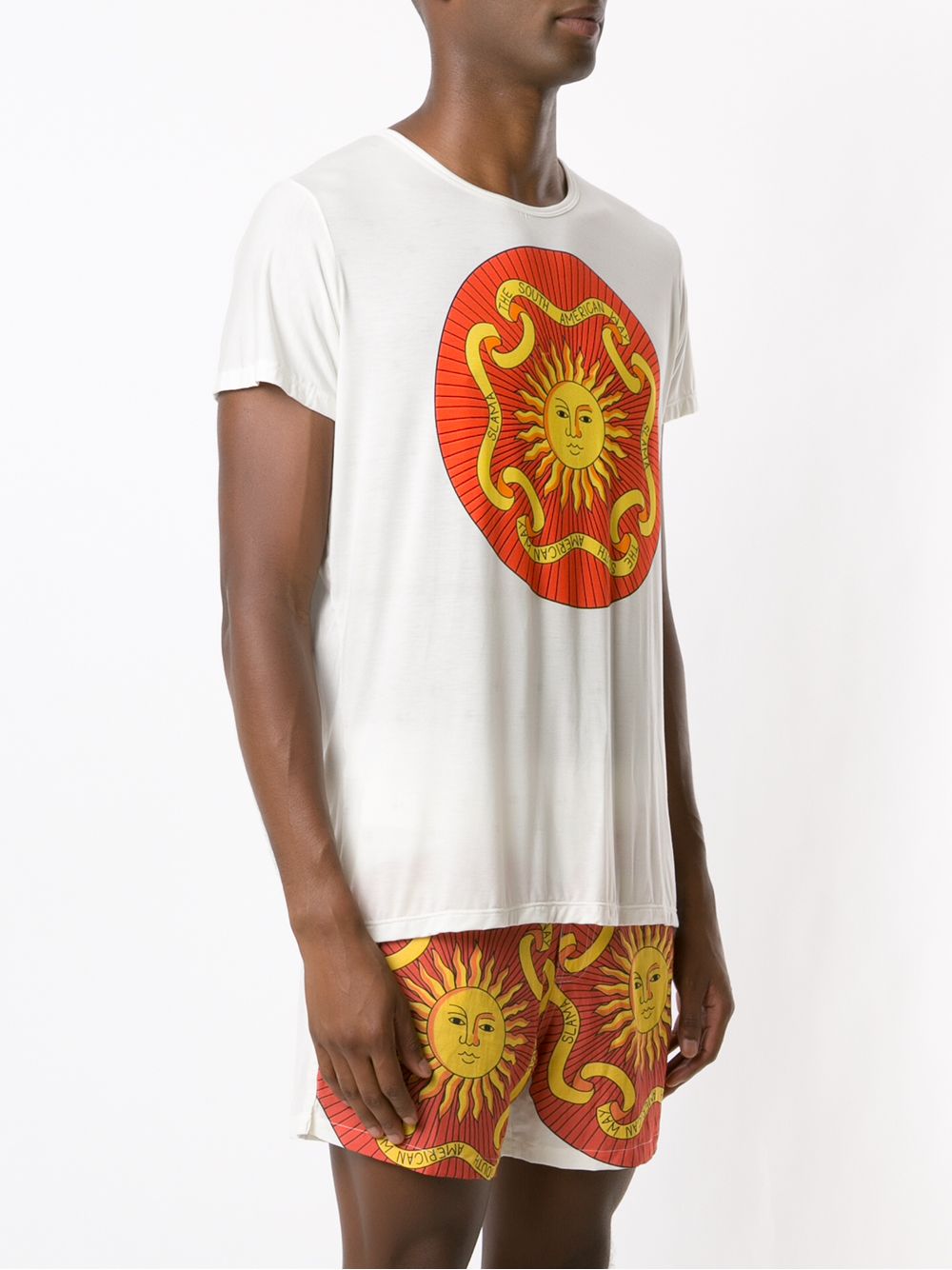 Shop Amir Slama Sun-print Cotton T-shirt In White