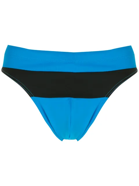 Amir Slama two-tone high-leg swimming trunks