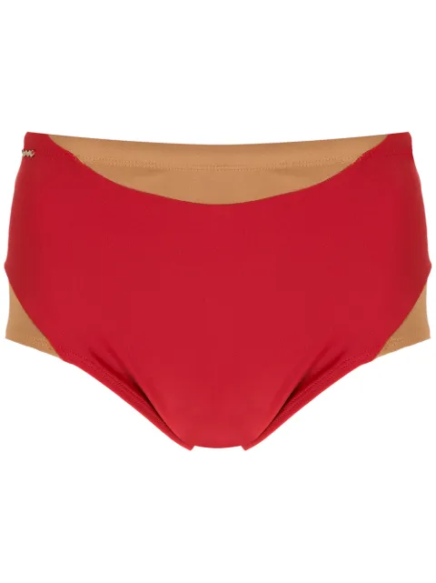 Amir Slama panelled two-tone swimming trunks