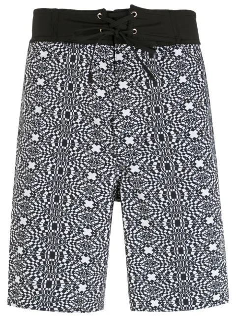 Amir Slama striped geometric print shorts