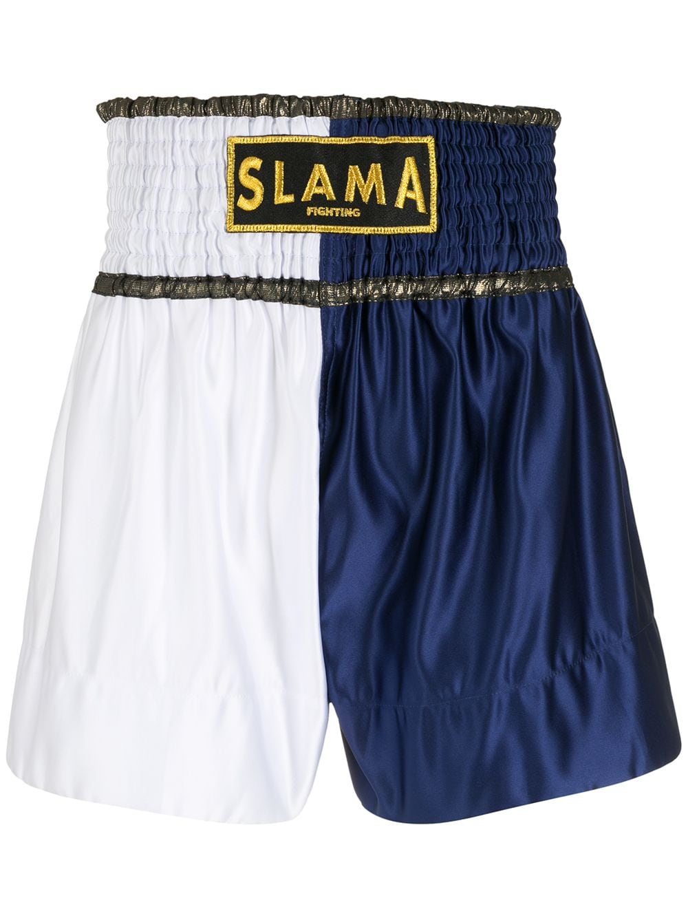 Shop Amir Slama Logo Luta Shorts In Blue