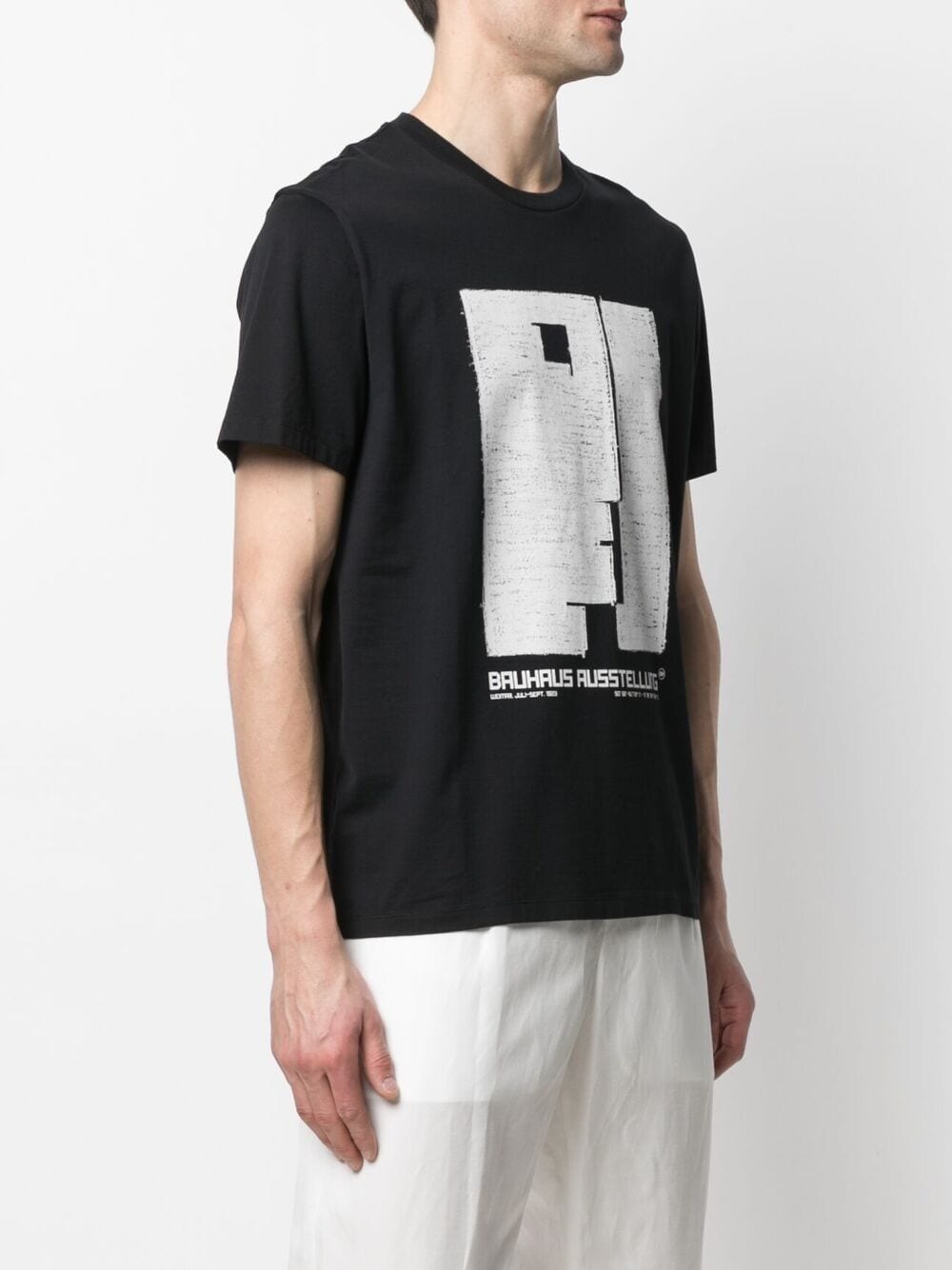 Shop Neil Barrett Bauhaus Graphic-print T-shirt In 514 Black Natural