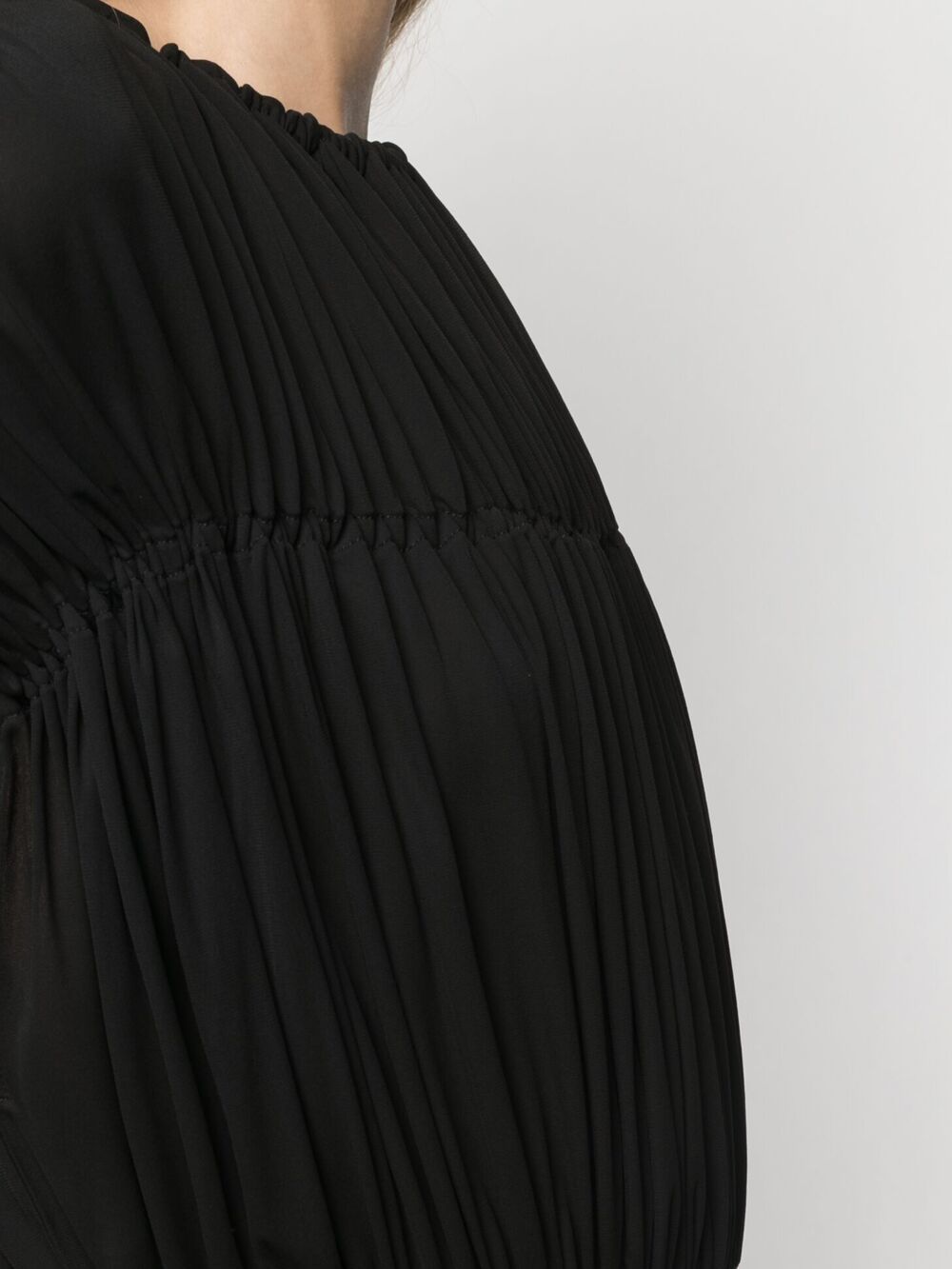 Shop Jil Sander Gathered Tiered Long Dress In Black