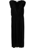 Jil Sander gathered tiered long dress - Black