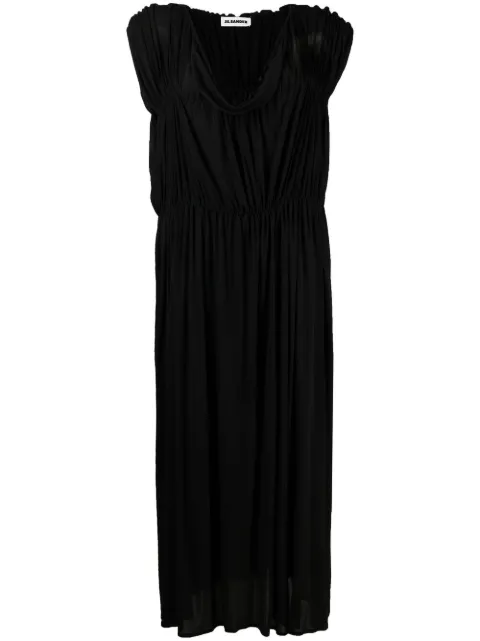Jil Sander gathered tiered long dress