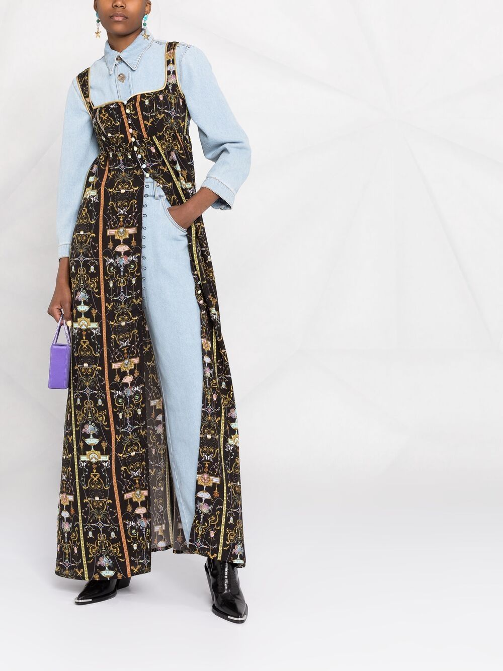 Versace Jeans Couture Maxi-jurk met print - Zwart