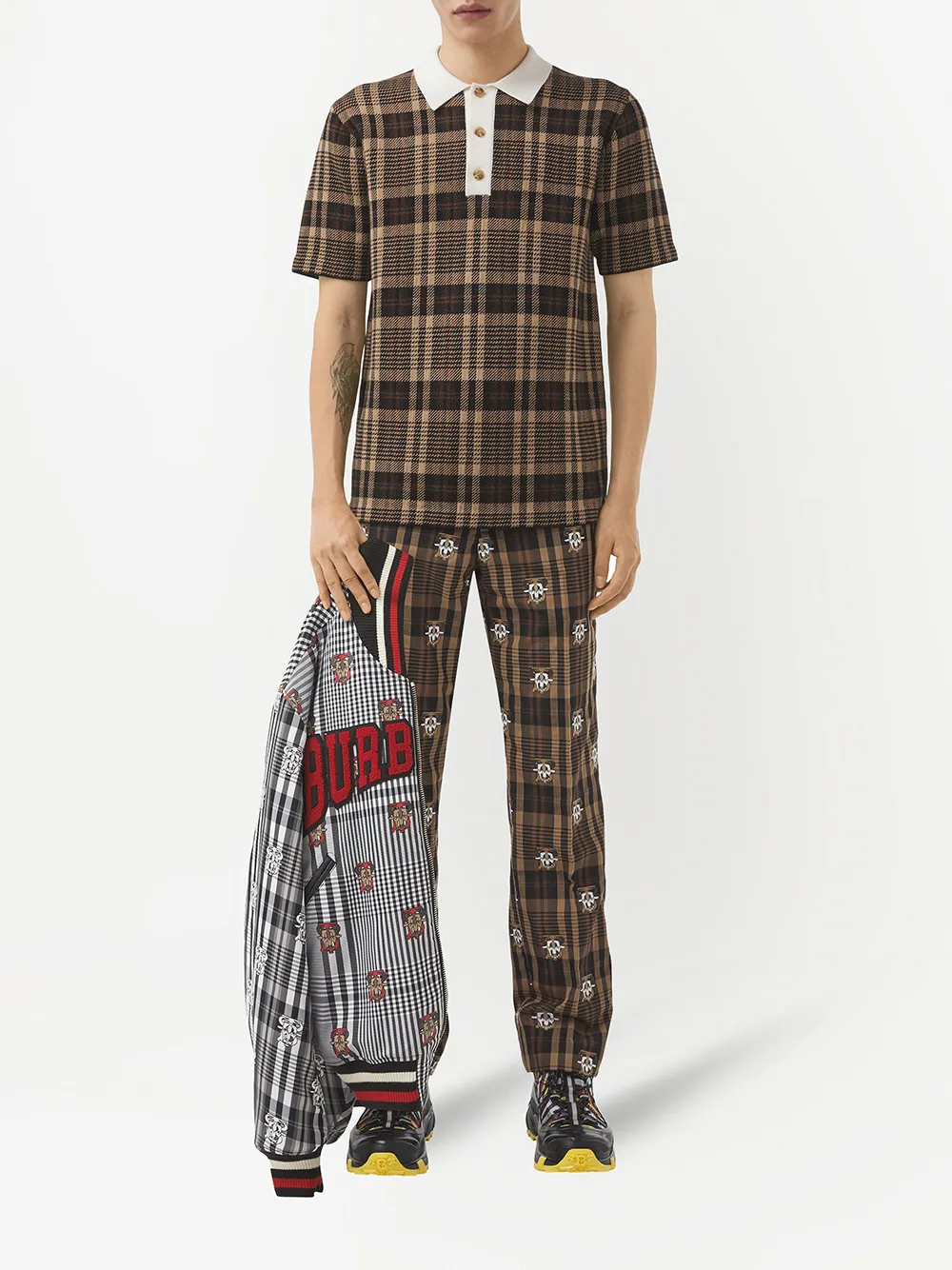 фото Burberry рубашка поло в клетку