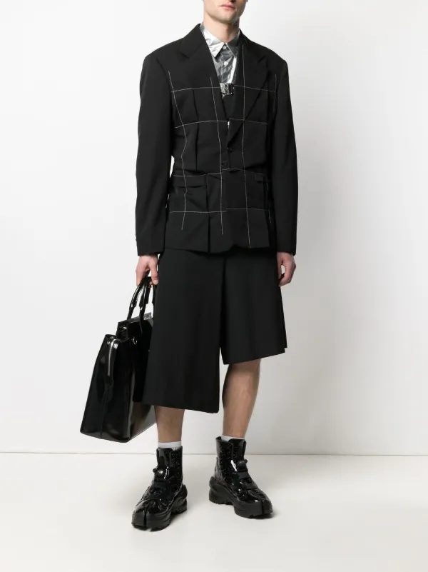 Comme Des Garçons Homme Plus Contrast Stitch Asymmetric Blazer