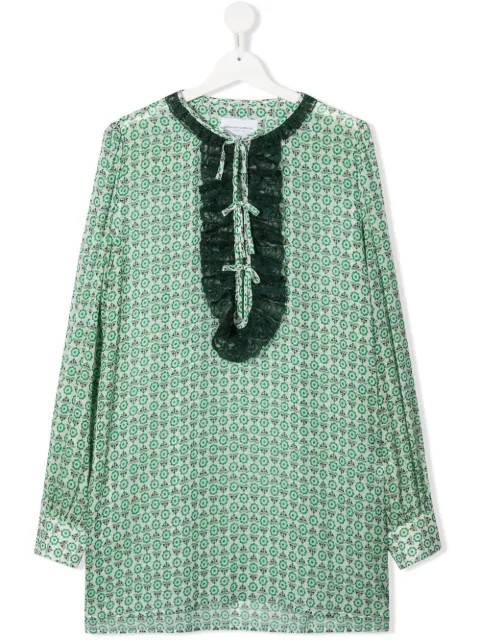 Ermanno Scervino Junior بلوزة طويلة بزينة دانتيل وزهور