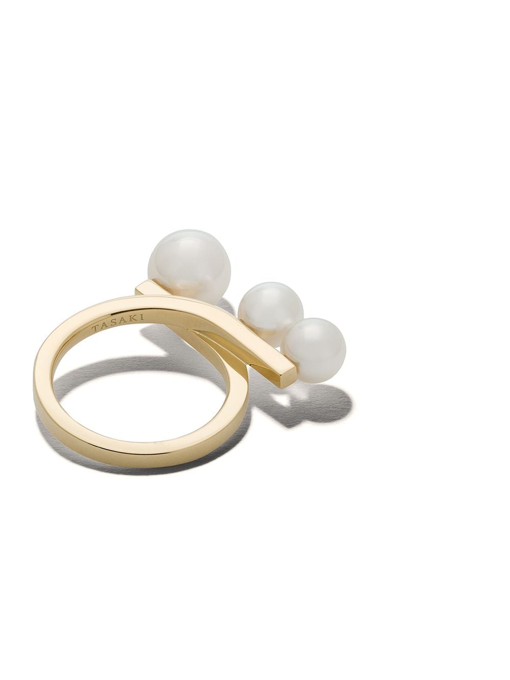 Shop Tasaki 18kt Yellow Gold Collection Line Balance Loop Pearl Ring