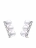 TASAKI 18kt white gold Collection Line Balance Neo Akoya pearl and diamond earrings - Silver