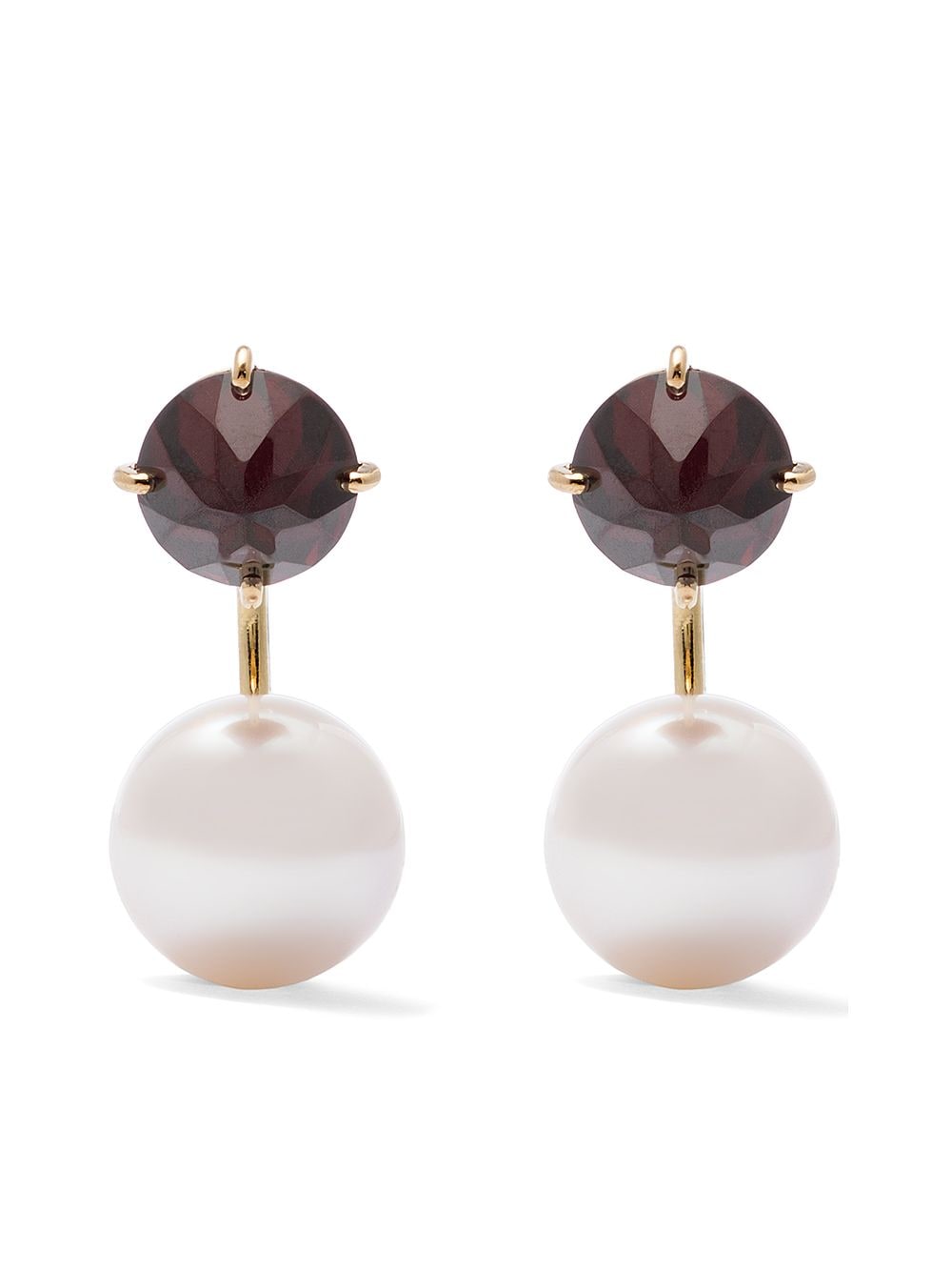 18kt yellow gold Collection Line refined rebellion plus garnet earrings