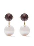 TASAKI 18kt yellow gold Collection Line refined rebellion plus garnet earrings - Red