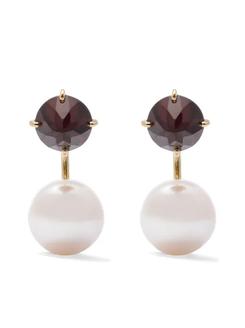 TASAKI 18kt yellow gold Collection Line refined rebellion plus garnet earrings