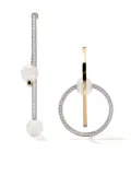 TASAKI 18kt yellow and white gold Collection Line Kinetic diamond and pearl earrings - Silver