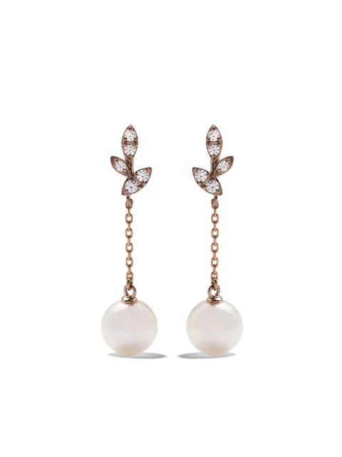 TASAKI 18kt rose gold Collection Line Kugel pearl and diamond earrings