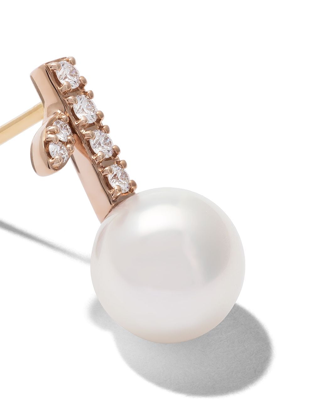 Shop Tasaki 18kt Rose And Yellow Gold Collection Line Kugel Diamond And Pearl Earrings