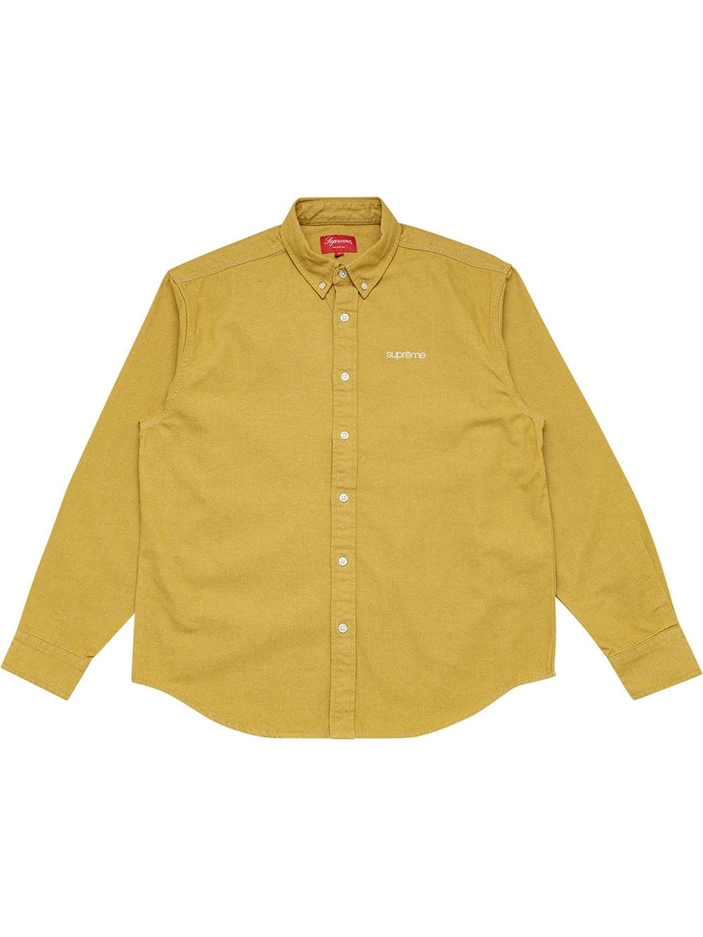 Supreme Classic Logo Denim Shirt In Yellow