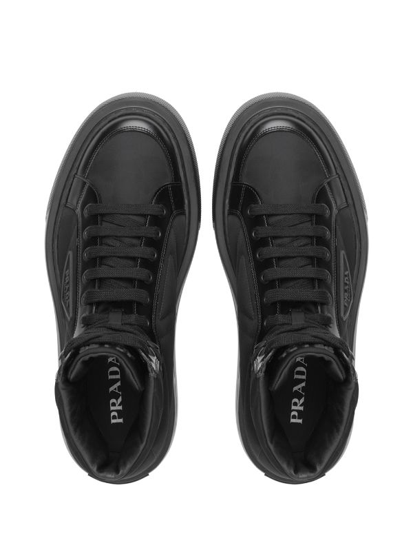 Shop Prada Macro brushed sneakers with Express Delivery - FARFETCH
