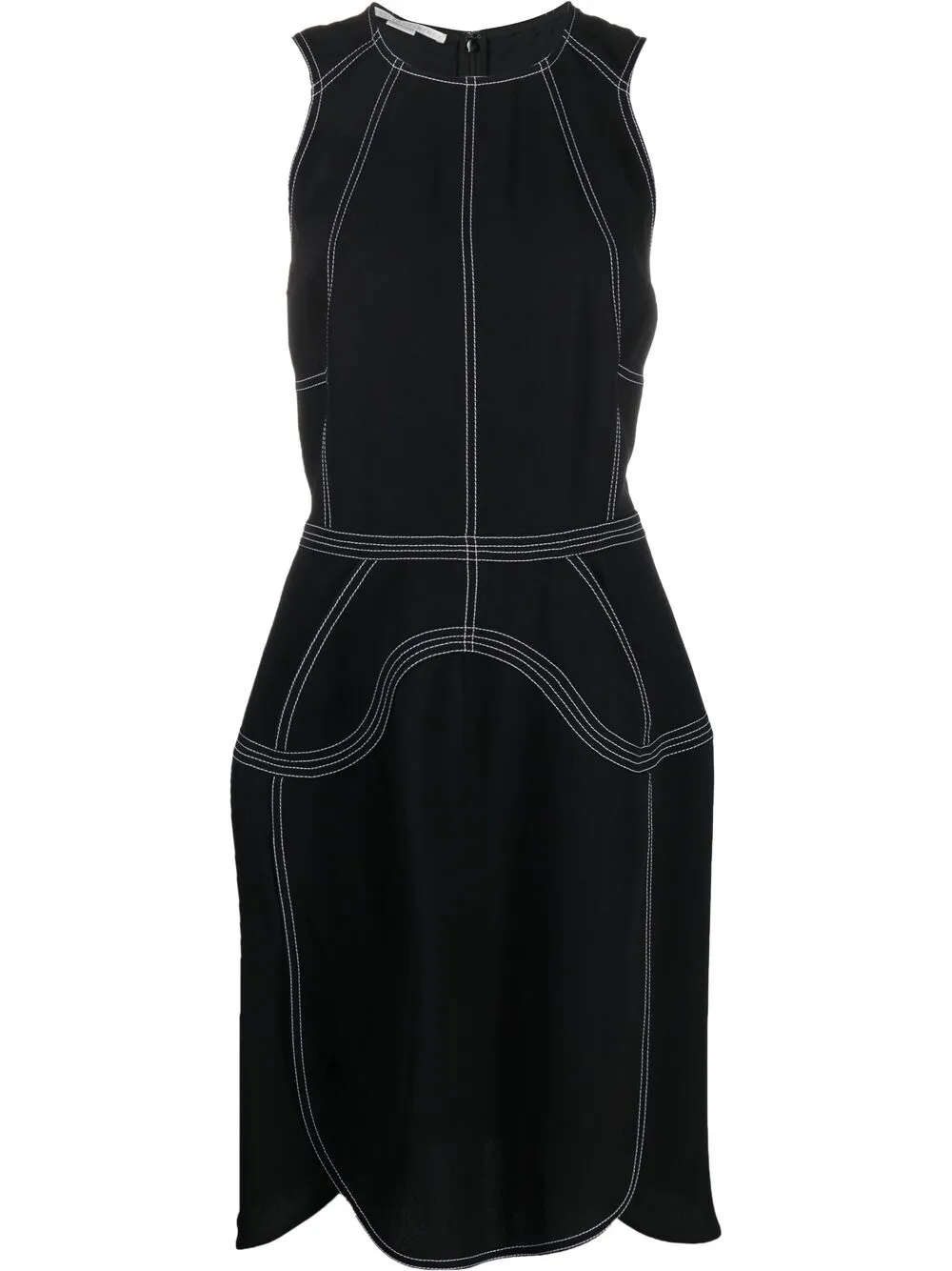 Shop Stella Mccartney Contrast-stitch Sleeveless Dress In Black