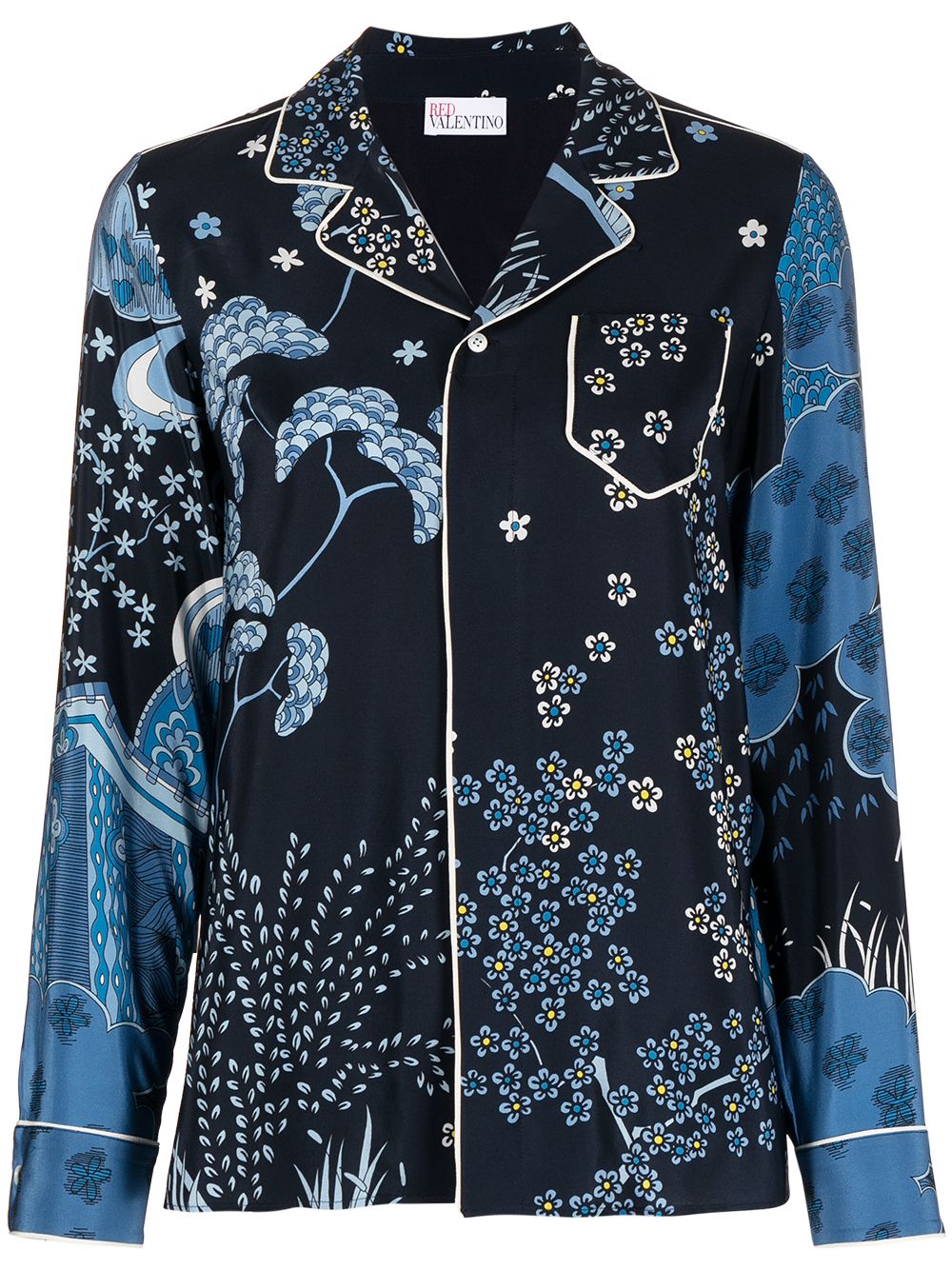 фото Red valentino floral print silk shirt