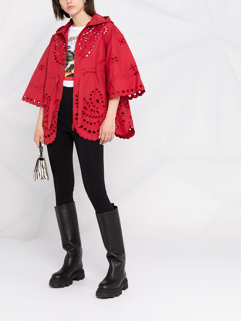 фото Red valentino floral embroidery hooded jacket