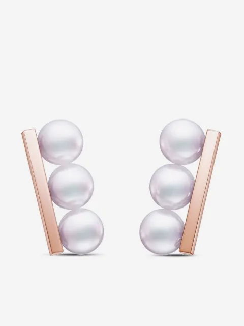 TASAKI aretes Balance Neo en oro rosa de 18kt con perlas de Akoya