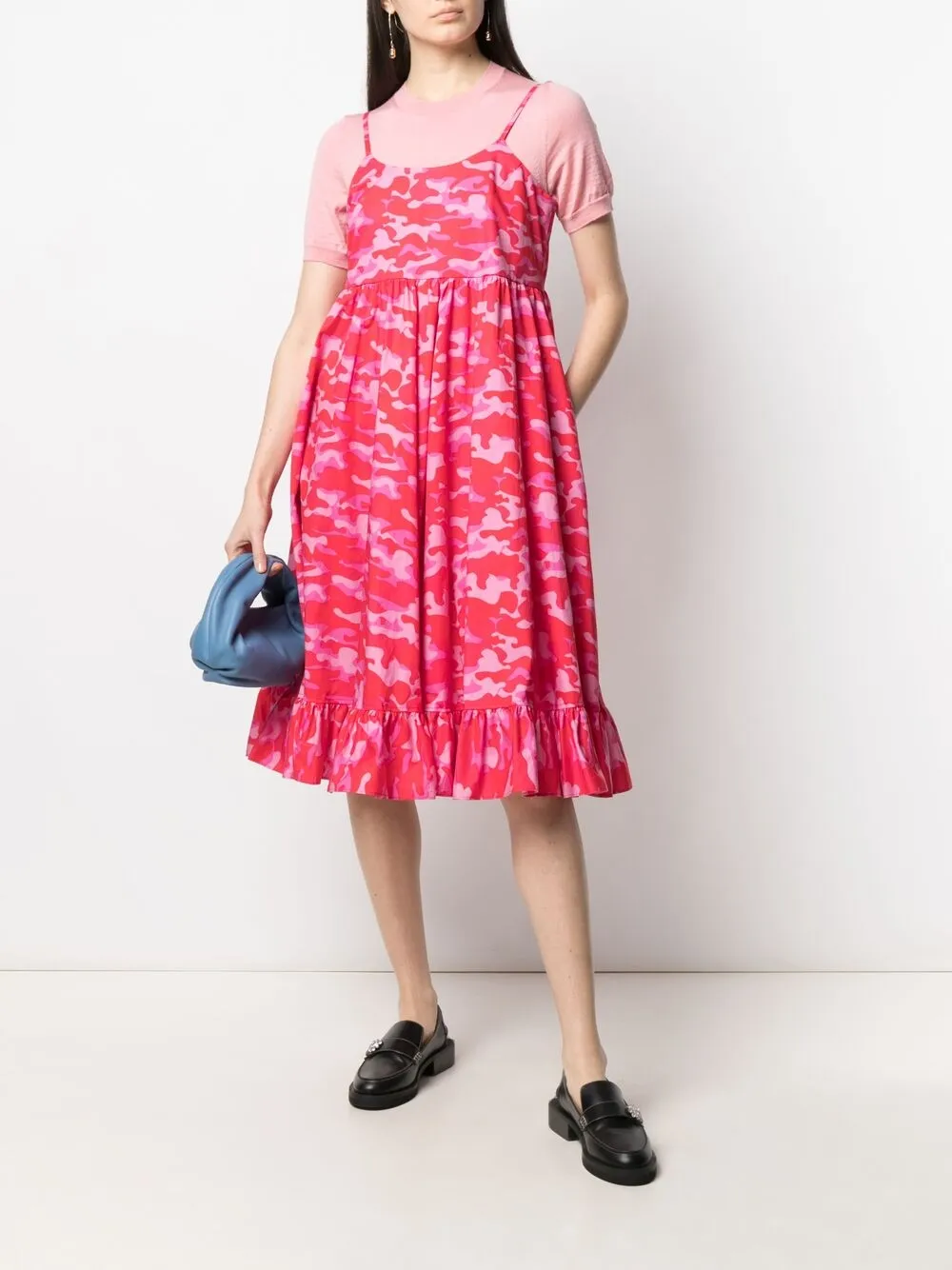 фото Comme des garçons girl платье с оборками и камуфляжным принтом