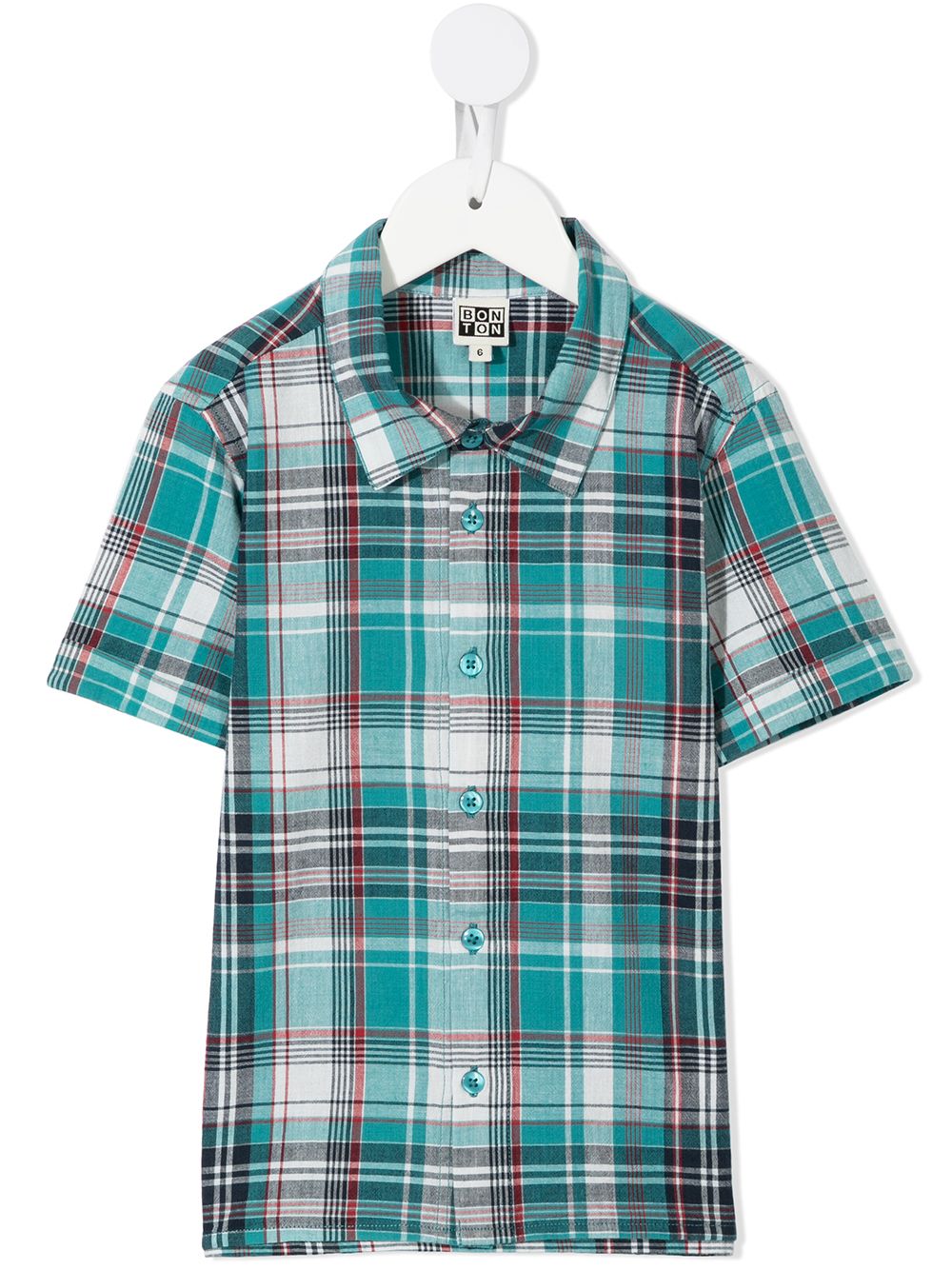 Bonton Check Short-sleeve Shirt In Grün