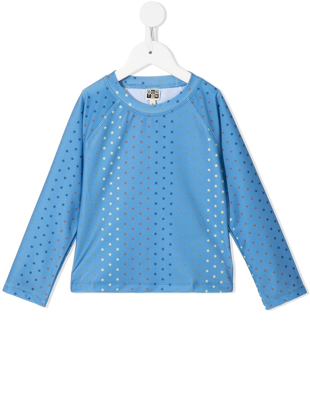 Bonton Star Print Long-sleeve Top In Blau