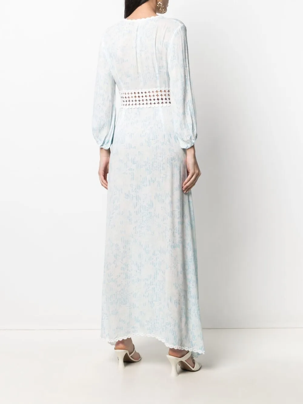 фото Poupette st barth расклешенное платье с длинными рукавами