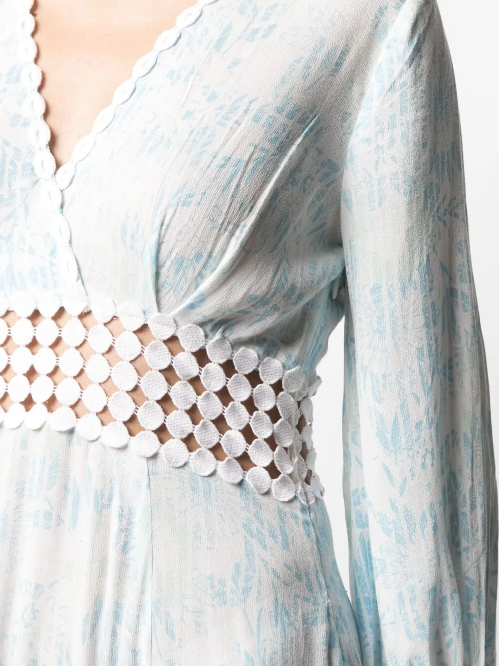 фото Poupette st barth расклешенное платье с длинными рукавами