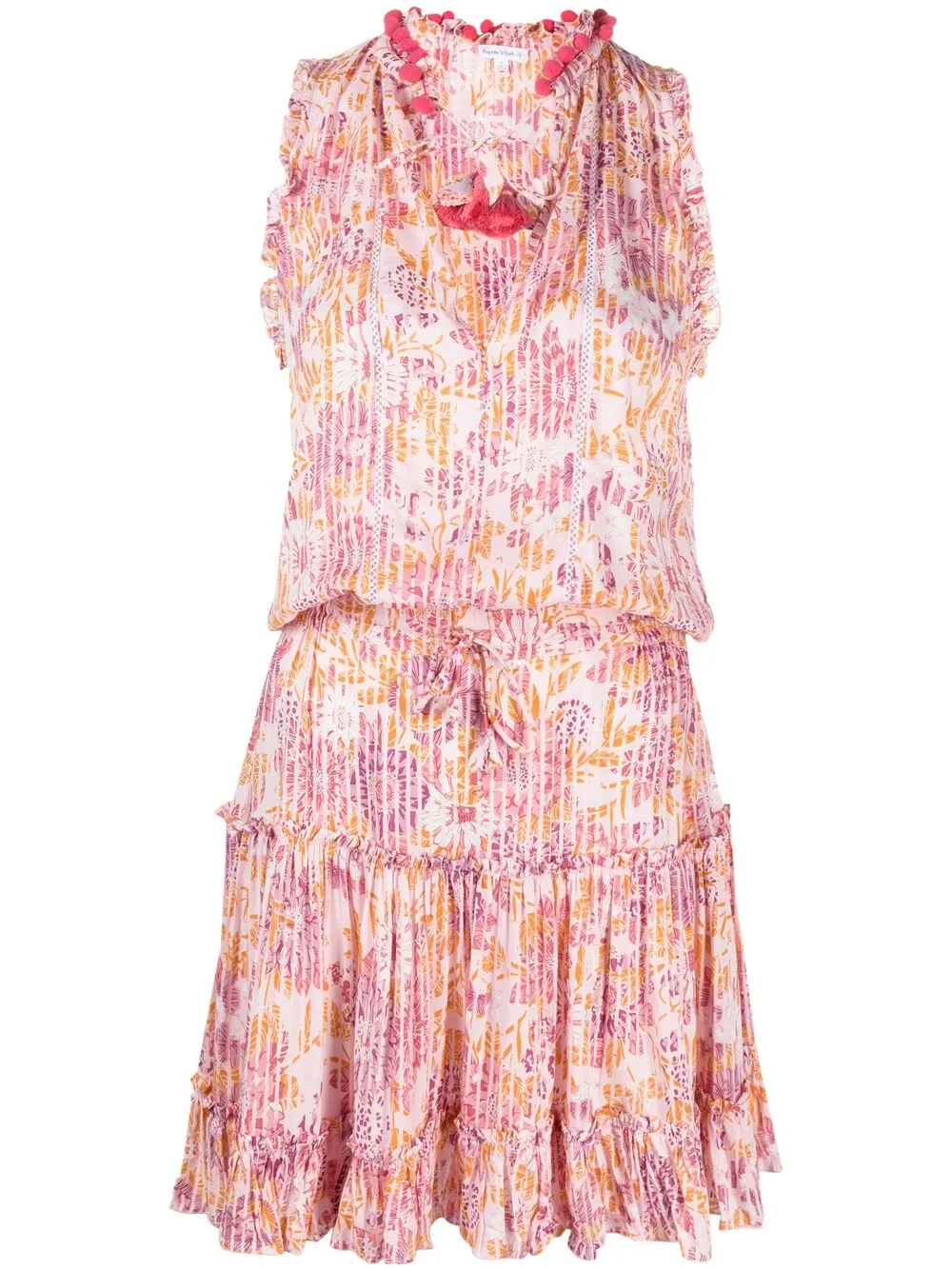 фото Poupette st barth платье-трапеция с цветочным принтом
