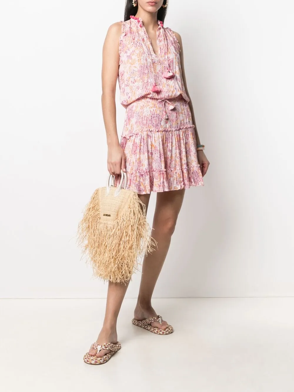 фото Poupette st barth платье-трапеция с цветочным принтом