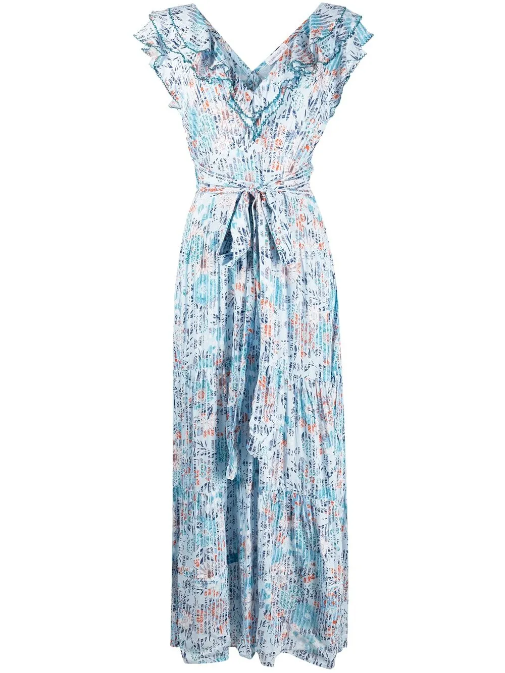 фото Poupette st barth платье макси с запахом и цветочным узором