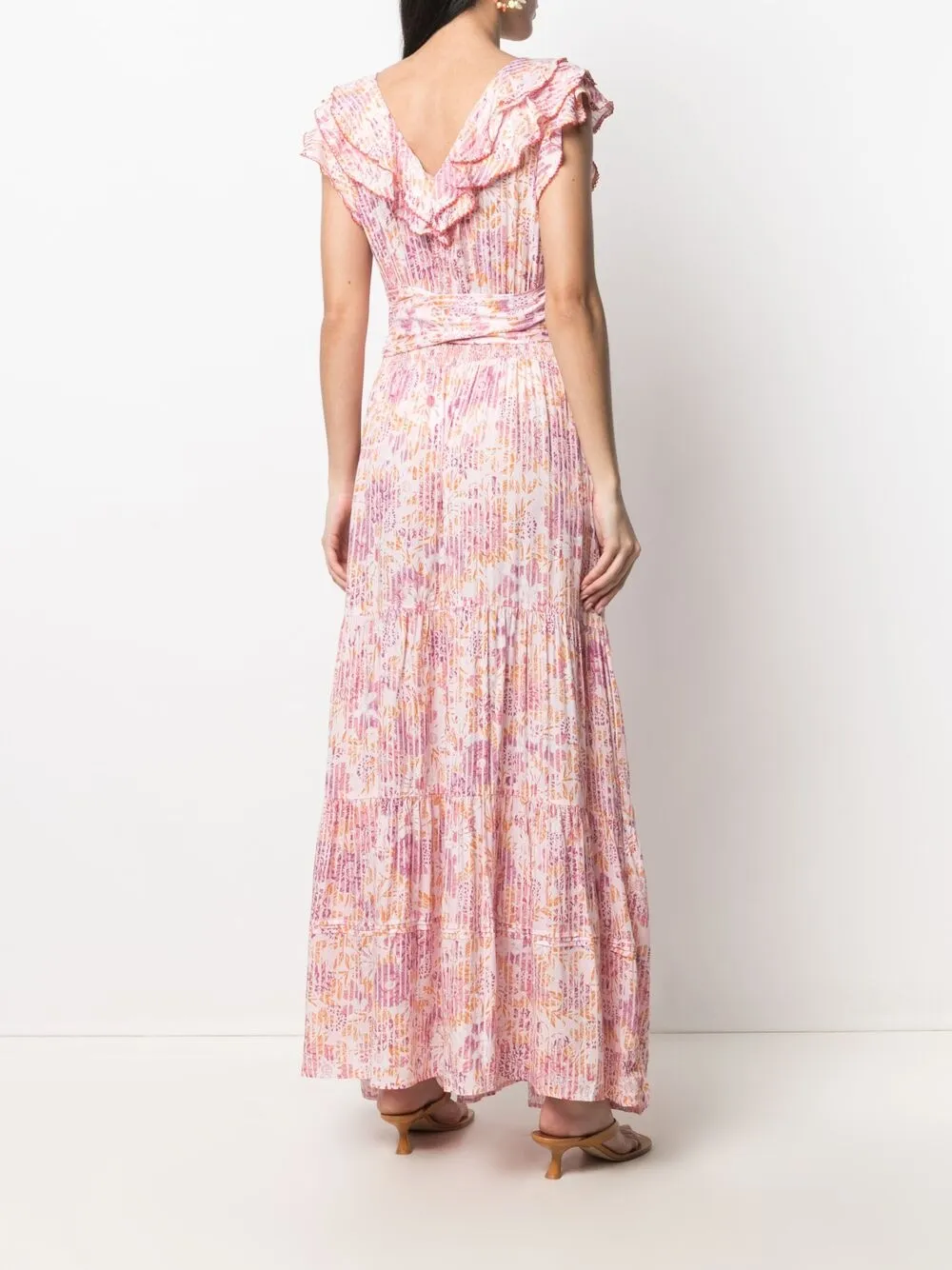 фото Poupette st barth платье макси с запахом и цветочным узором