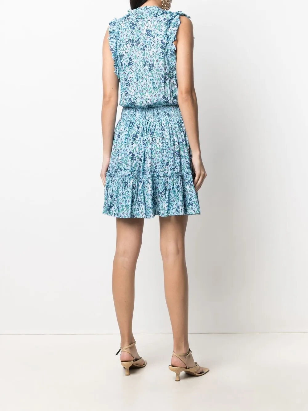 фото Poupette st barth короткое платье-трапеция с цветочным принтом